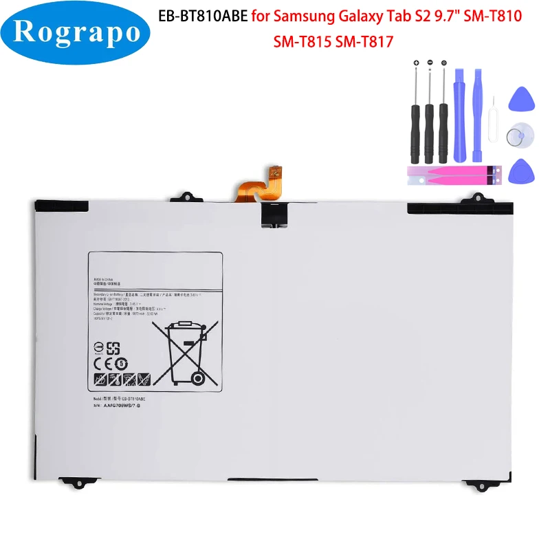 EB-BT810ABE EB-BT810ABA 5870mAh بطارية لوحي لسامسونج غالاكسي تبويب S2 9.7 "T815C SM-T810 SM-T815 SM-T817 SM-T810 T813 T819C