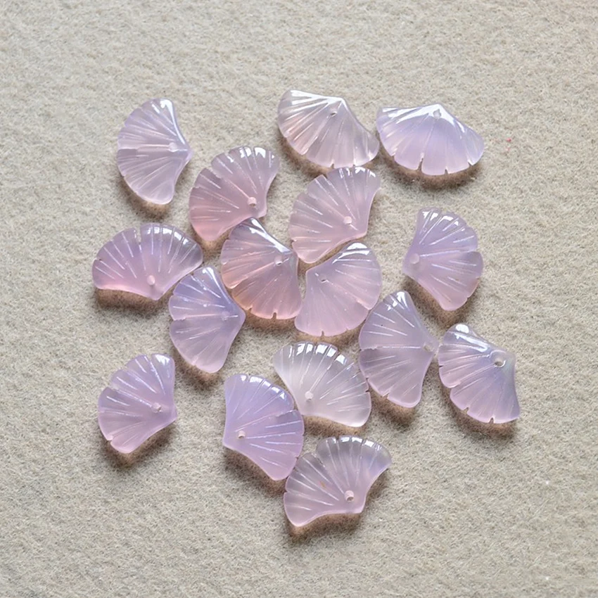 5pc Carved Ginkgo Leaf Gem Stone Loose Bead Natural Stone Beads For Jewelry Making Components DIY Accessories 22x 15mm DYL0108