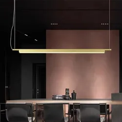 Lámpara colgante lineal de Compendio, luz Led de arte para mesa de comedor, barra de cocina, lámpara colgante de tubo largo