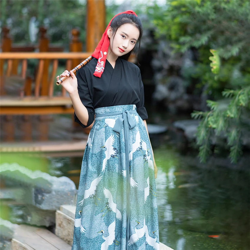 Kimono sukienka kobiety Haori styl japoński Kawaii dla dziewcząt żuraw Sakura Yukata Vintage Party japonia kostium taneczny samuraj Cosplay