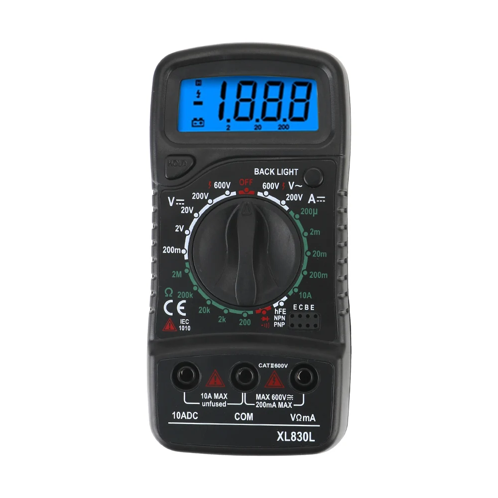 XL830L Handheld Digital Multimeter LCD Multimeter Electrical Instrument Analysis Instrument Ohmmeter Volt Tester