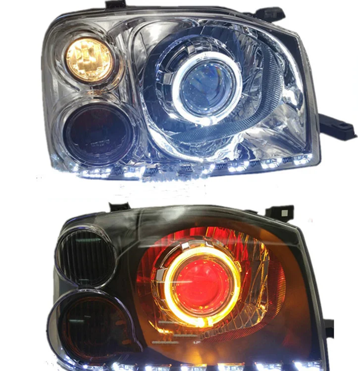 

Osmrk HID LED headlight assembly angel eye daytime running light with turn signal for Nissan Paladin