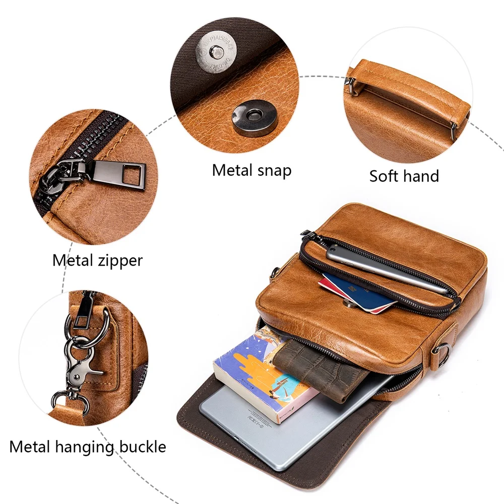 MVA Men Messenger Bag Shoulder Handbag For Man Leather Bags Male Fashion Men Bags Crossbody 7.9\