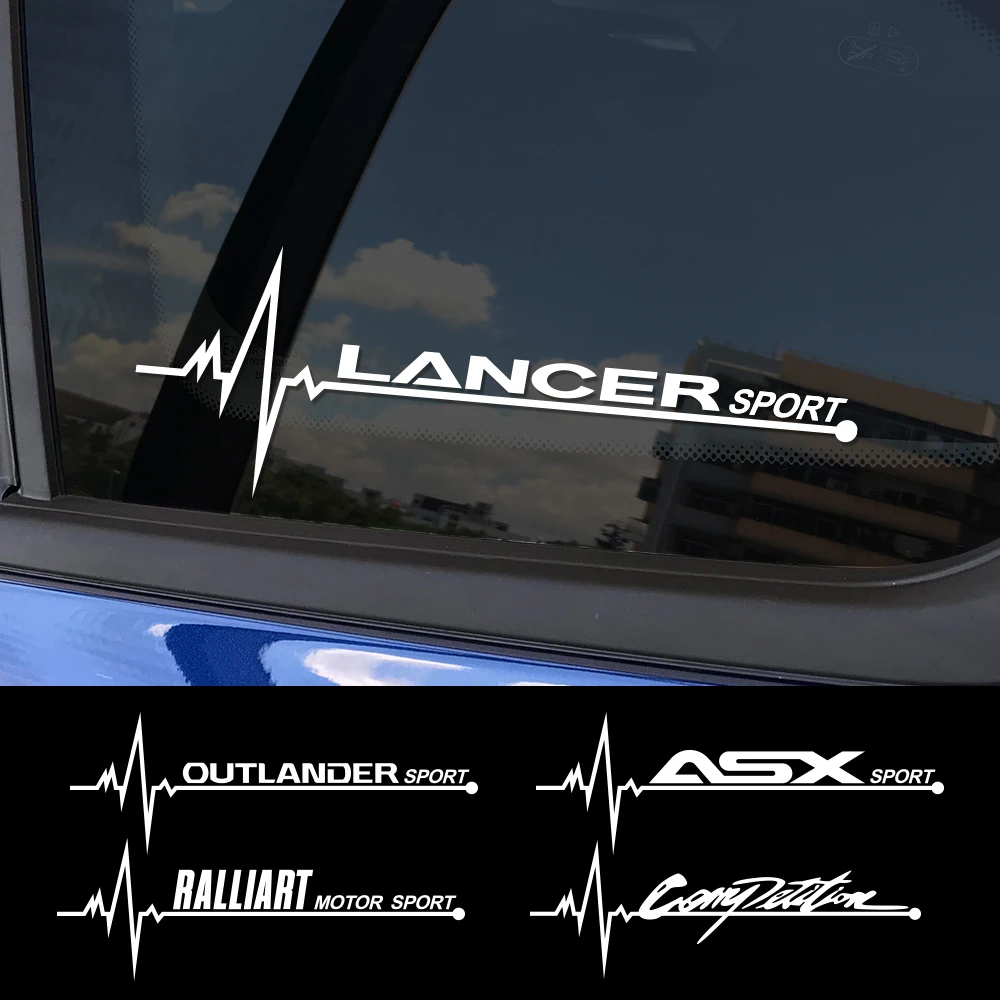 2PCS Sports Auto Vinyl Decals Car Side Window Sticker For Mitsubishi Lancer 10 3 9 EX Outlander 3 ASX L200 Ralliart Accessories