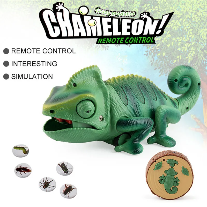 Jouet de jeu électronique intelligent pour parent et enfant, télécommande 2.4G, caméléon, lézard, animal de compagnie, haute simulation, balançoire à queue, manger, insecte, cadeau