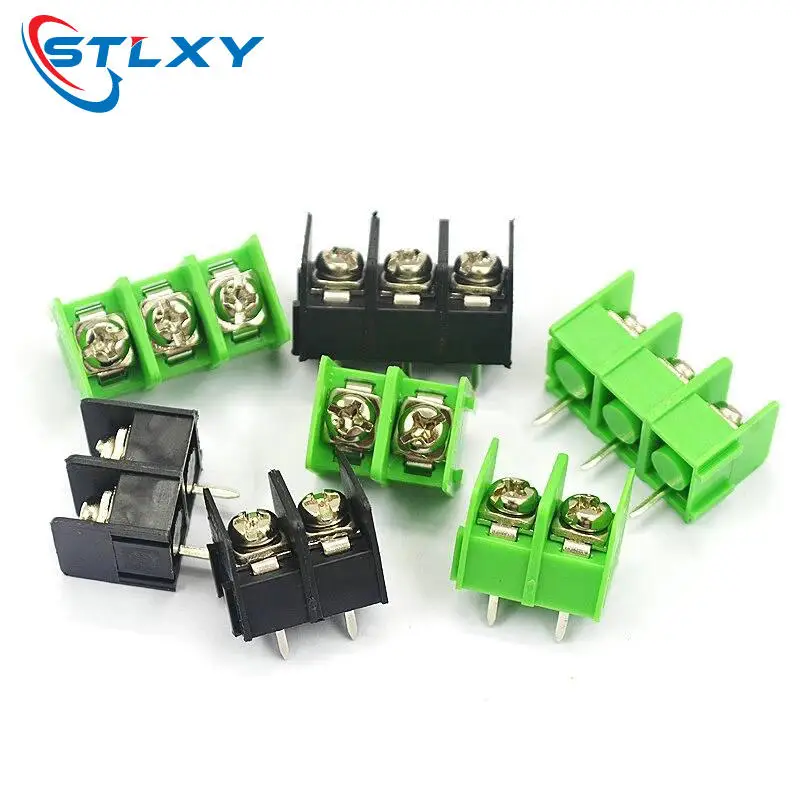 10pcs 7.62mm KF7.62-2P 3P 4P MG762-2 3 4 Pin Can be spliced Screw Terminal Block Connector Black Green 7.62mm Pitch