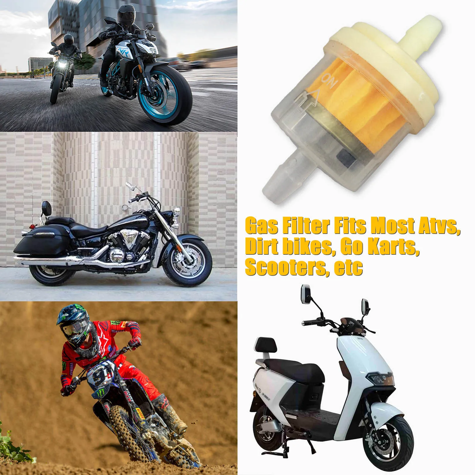 Car Oil Filter Bike Petrol Gas Gasoline Liquid Fuel Filter for Scooter Motorcycle Motorbike Motor Dirt Bike Car Accessories