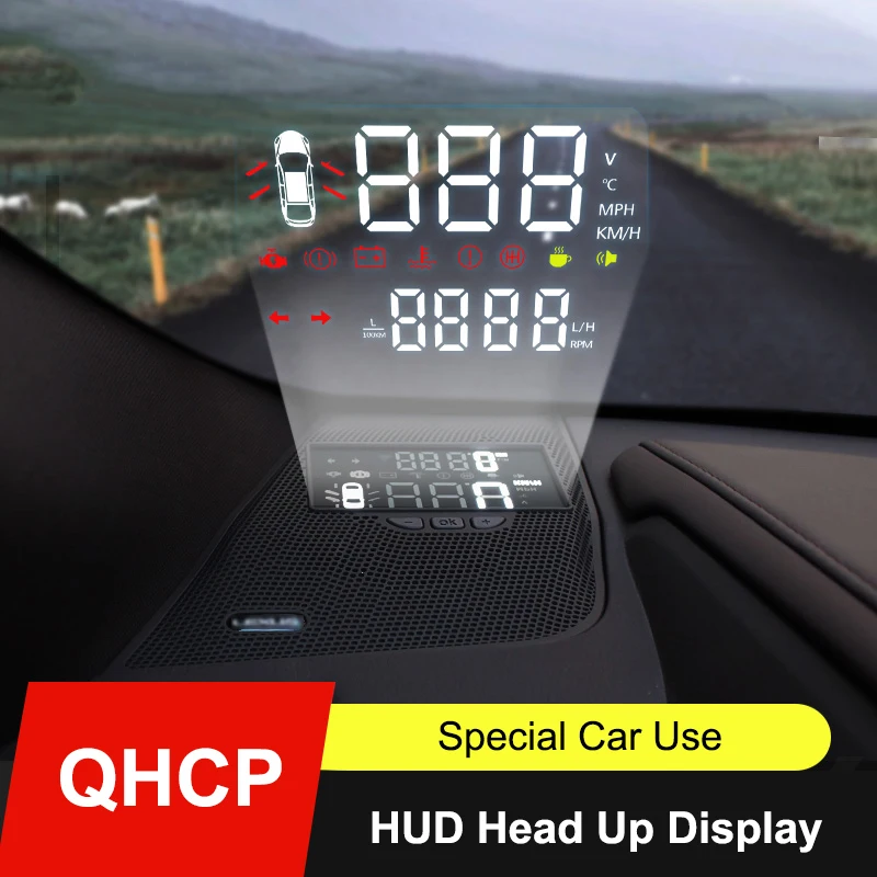 QHCP Car Head Up Display HUD Left Side Safe Drive Hidden Covers Stickers For Lexus ES200 260 250 300H 2018 2019 2020 Cars Tuning