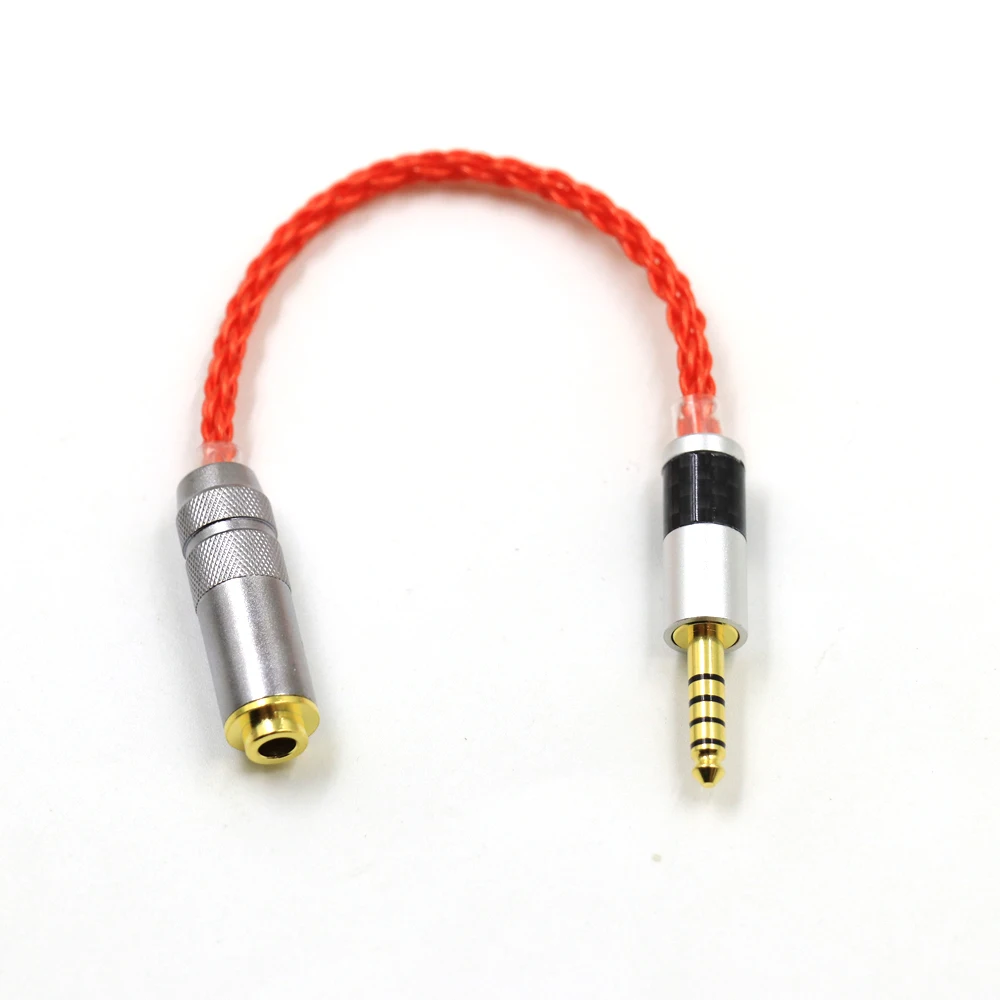 (Lies ucdc placcato argento 4.4mm TRRS bilanciato maschio a 4.4mm bilanciato femmina cavo adattatore Audio connettore da 4.4mm maschio a 4.4mm