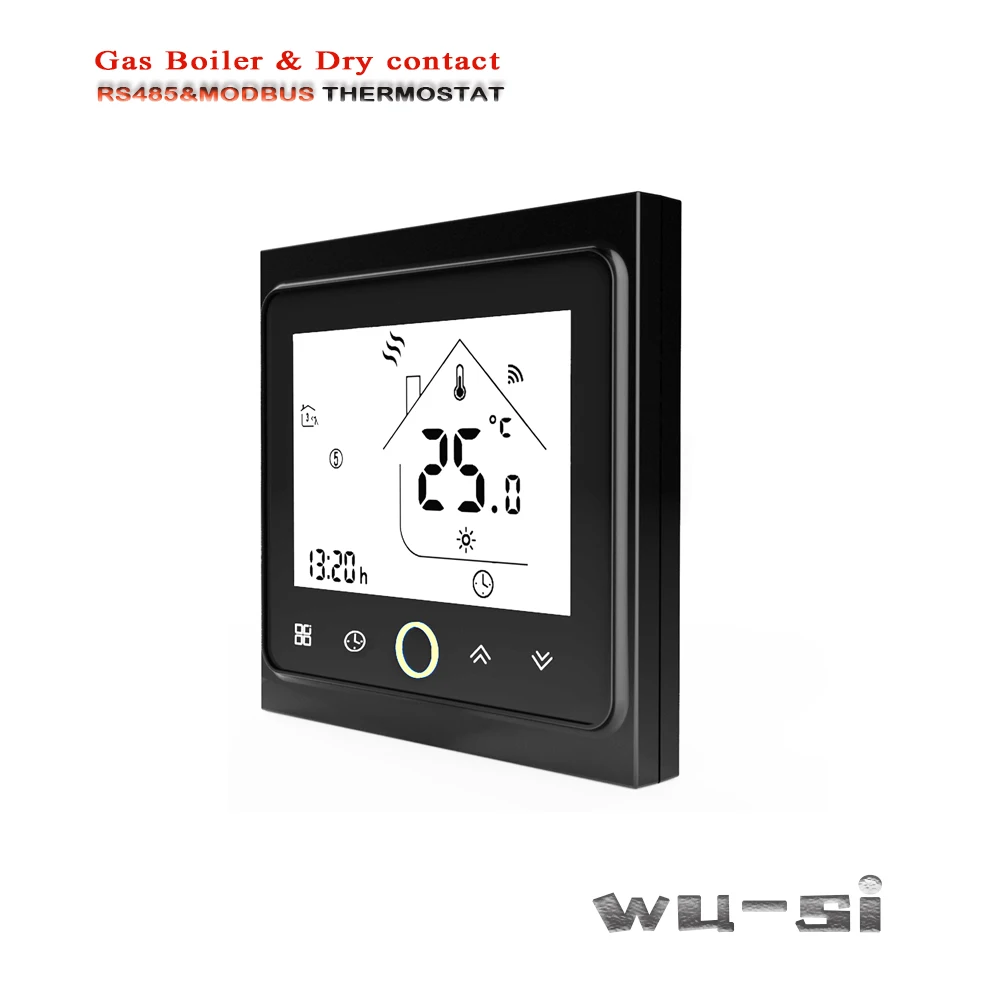 Termostato da caldeira a gás rs485 e modbus, para aquecimento inferior do piso, programação 5 + 2, 24vac 95-240vac opcional