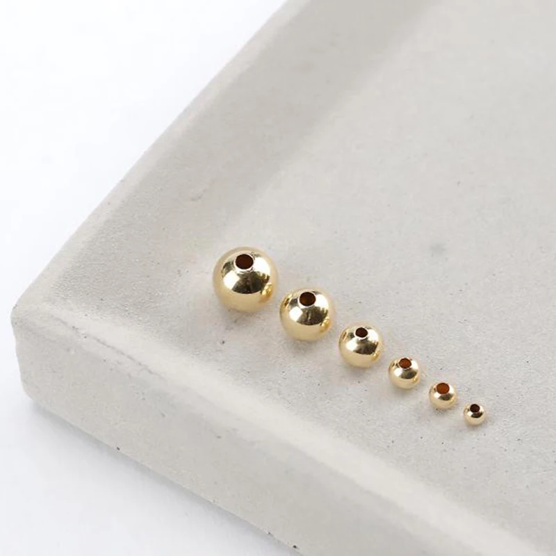 Echte 14K Goldfilled Runde Nahtlose Perlen Goldperlen für Schmuckherstellung Handgemachtes DIY-Zubehör Gold-Schmuckkomponenten Saatperlen – Detail 23