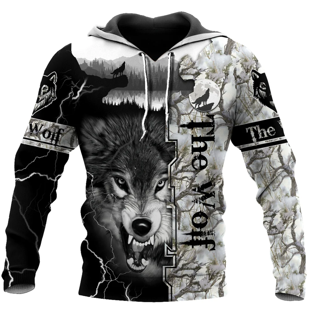 

CLOOCL Beautiful Wolf Hunting 3D All Over Printed Autumn Men Hoodies Unisex Casual Zip Pullover Streetwear Sudadera Hombre