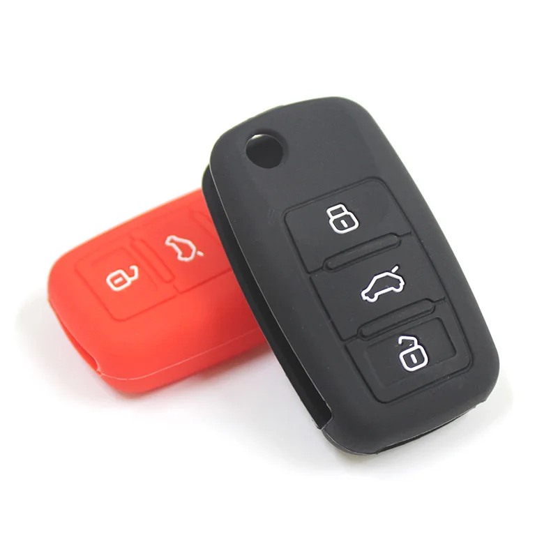 Silicone Car Key Case Cover For VW Volkswagen Polo Golf Passat Beetle Caddy T5 Up Eos Tiguan SkodaA5 SEAT Leon Altea Accessories