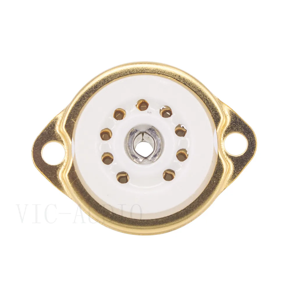 10PCS B9A 9pin Tubo De Vácuo Soquete De Cerâmica Para ECC82 ECC83 6DJ8 EL84 6922 12AX7 12AU7 E88CC Vintage Amplificador De Áudio