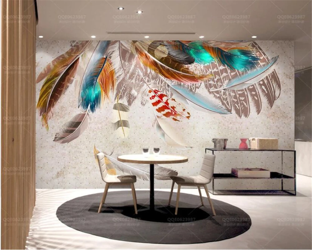 Peacock Feather Photo Wallpaper Mural 3D Living Room Bedroom Home Decor Murals 3D Wallpaper papel de parede mural