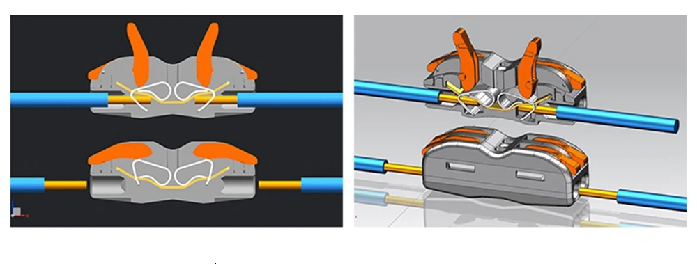 New Type Wire Connector Independent And Spliceable Terminal Electrico Block Compact Wiring Splicing Conector Eletrico