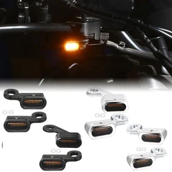 2X Motorcycle LED Turn Signal Indicators Amber Small Lamp Running Light For Harley Sportster XL 48 72 1200 883 04-21 Nightster