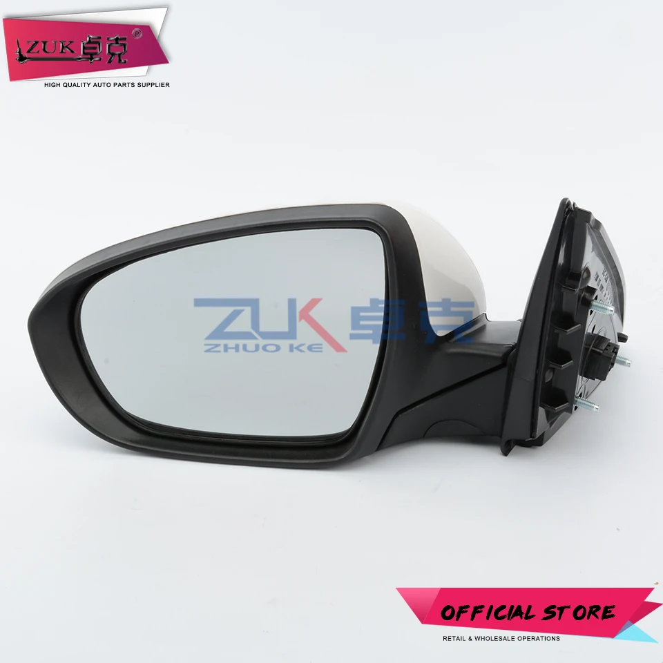 ZUK 2PCS Auto Outer Rearview Back Up Wing Mirror Assy Turn Signal Lamp Electromic Folding Unpainted For KIA Optima K5 2011-2015