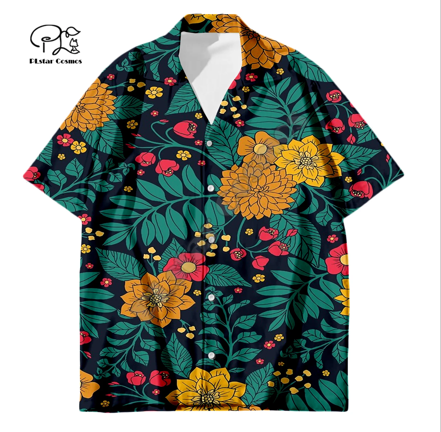 PLstar Cosmos Hawaiian Beach Shirts Fruit Food NewFashion Pullover 3DPrint Summer Funny Collar Shirt Short Sleeve Casual Tees A1