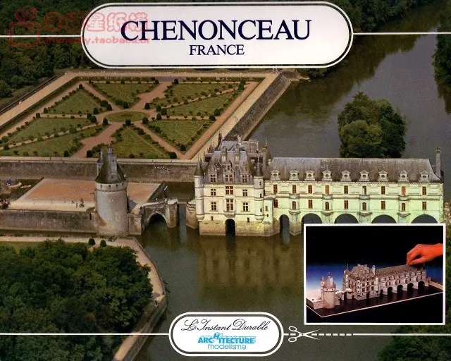 3D Paper Model DIY Handmade  Chenonso Castle In France