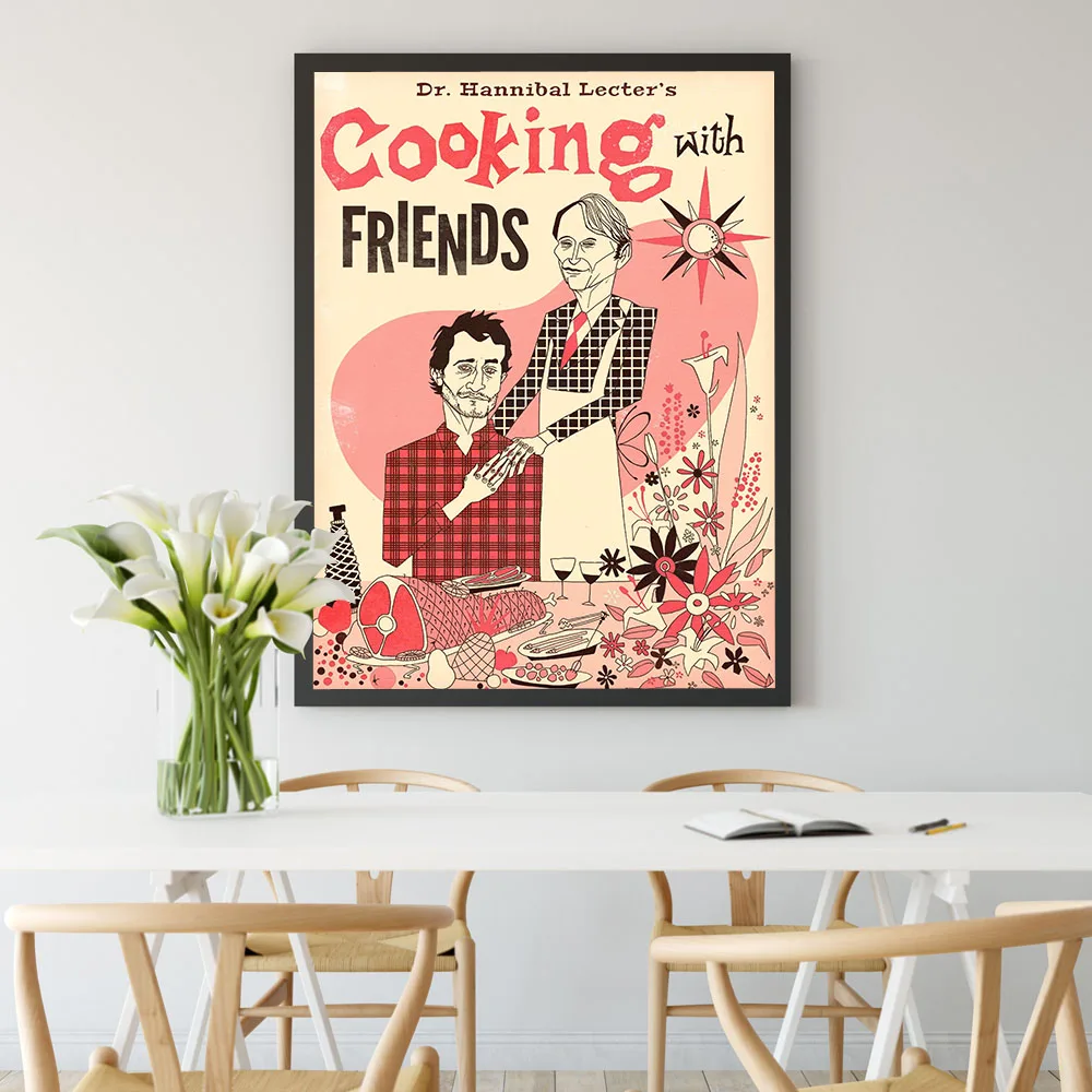 Kitchen Canvas Painting Hannibal Cookbook Poster Cooking With Friends Wall Art Print Nordic Living Room Home Decor No Frame