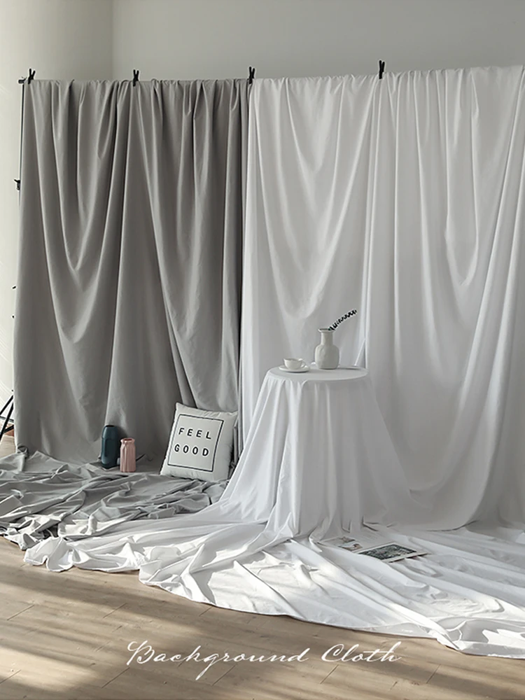 Thicken 95g/m2 Photography Backdrops Cloth White Grey Background Screen Life Photoshoot Fotos Live Broadcast Fotografia Curtain