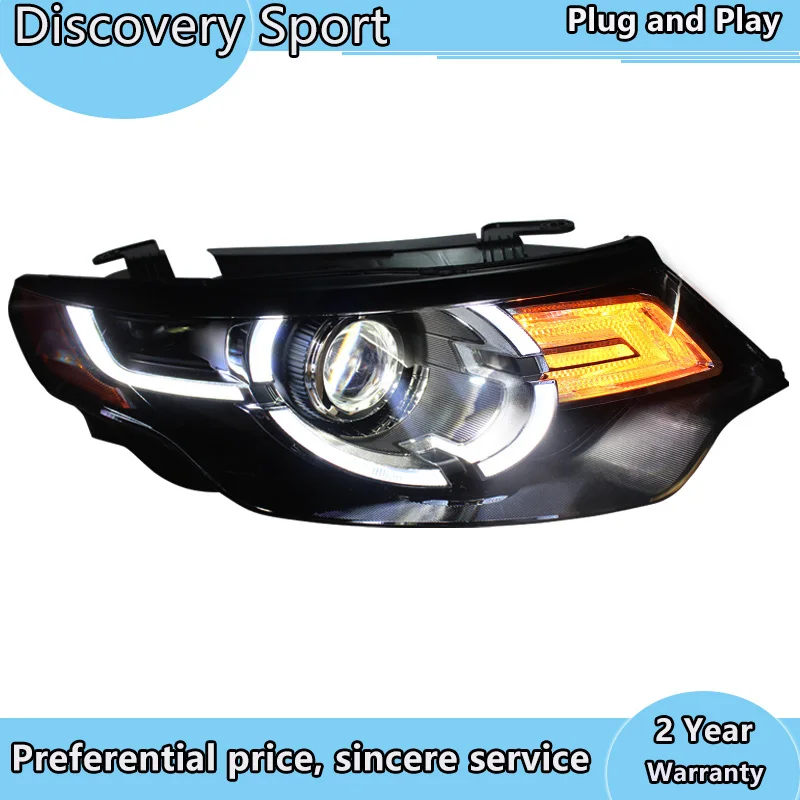 2 Pieces New Arrival LED Head Lamp For Land Rover Discovery Sport Headlight Front Light 2016-2018 Year With Daytime Running Ligh