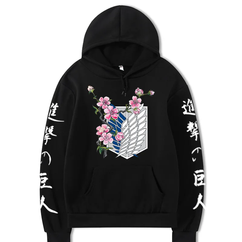 

Anime Hoodies Attack on Titan Men and Women Printed Long Sleeve Sweatshirts Vintage Hoodie Japanese Streetwear Harajuku Tops