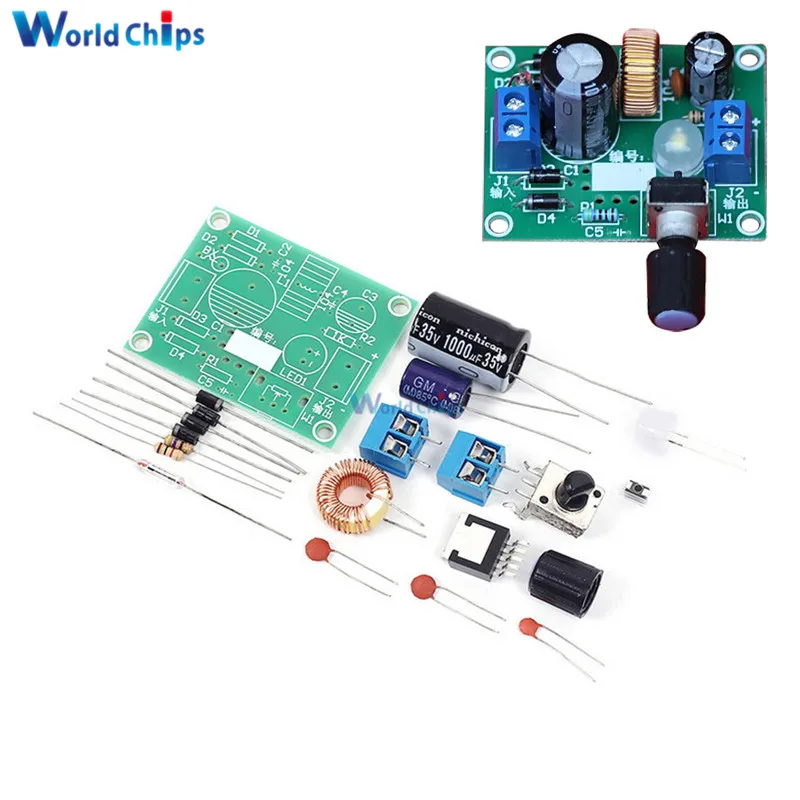 LM2596 Adjustable Voltage Stabilizer Precise Buck Step Down Power Supply Board Module 3.2V-40V to 1.23V-35V DIY Kit