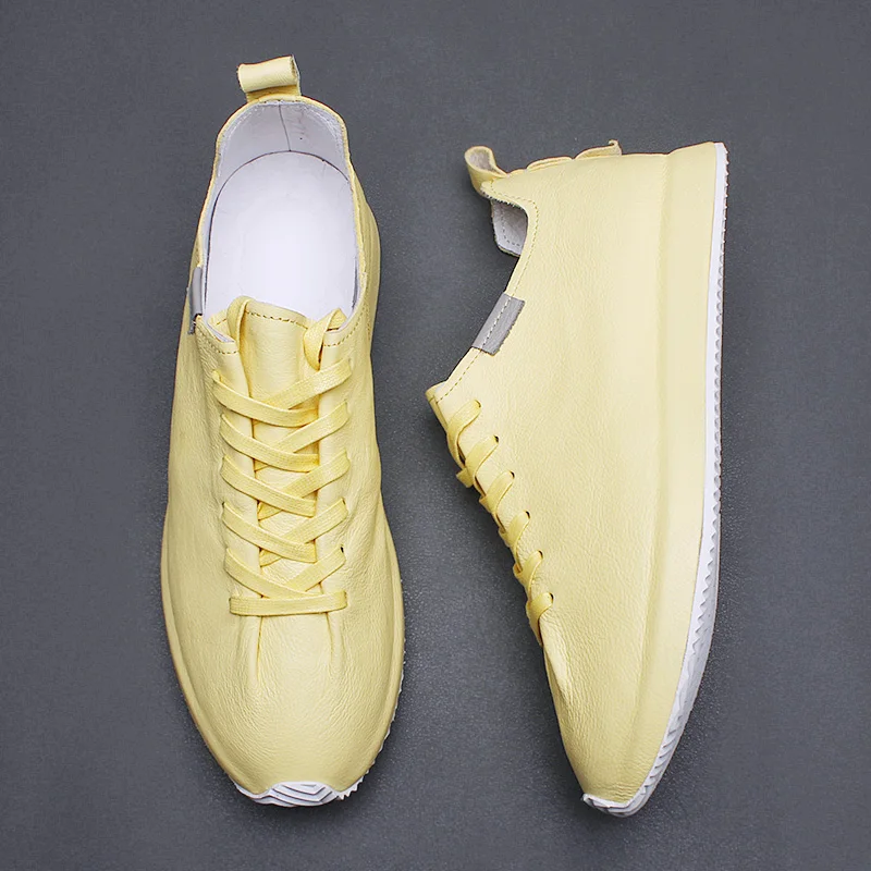 Small white shoes men leather 2024new fashion shoes men casual shoes Korea sports board shoes fashion men leather shoes