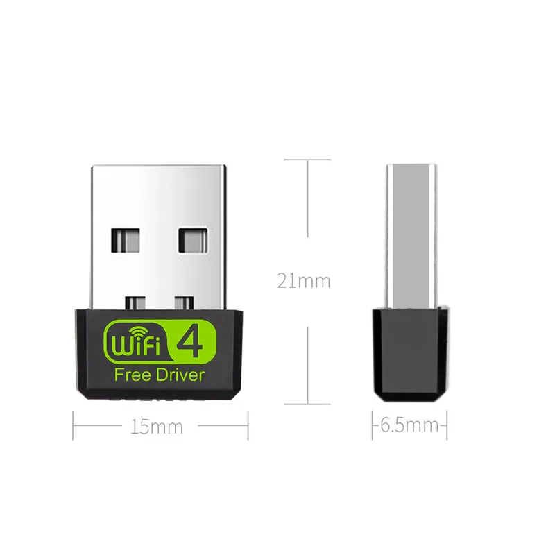 Mini Adaptador USB WiFi para PC, 150Mbps, Dongle Ethernet, 2.4G Placa de Rede, Antena, Receptor Wi Fi, Driver Livre