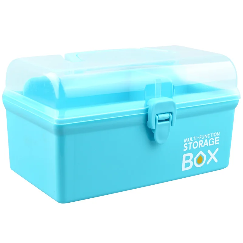 Children Toys Box Kids Stationery Snacks Blocks Accessories Storage Box Portable Double Layer Household Medicine Box BPA Free