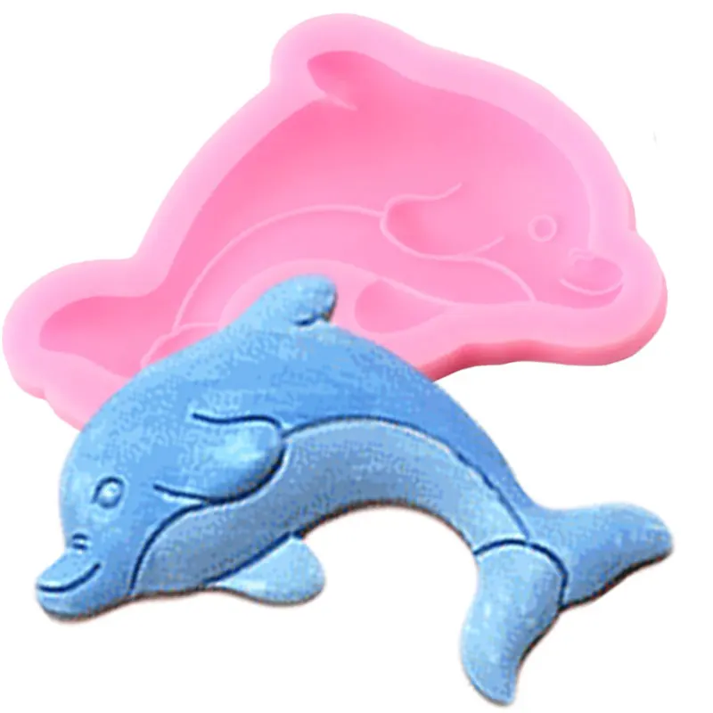 3D Dolphin Silicone Molds Cupcake Topper Fondant Mould Baby Party Cake Decorating Tools DIY Cake Baking Candy Chocolate Moulds