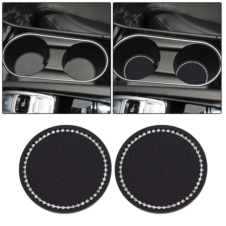 Car Cup Holder Cover Mat Trim SV Decoration Sticker 6cm/7cm For Land Rover Range Rover Sport Evoque Vogue Discovery 4 5 Sport