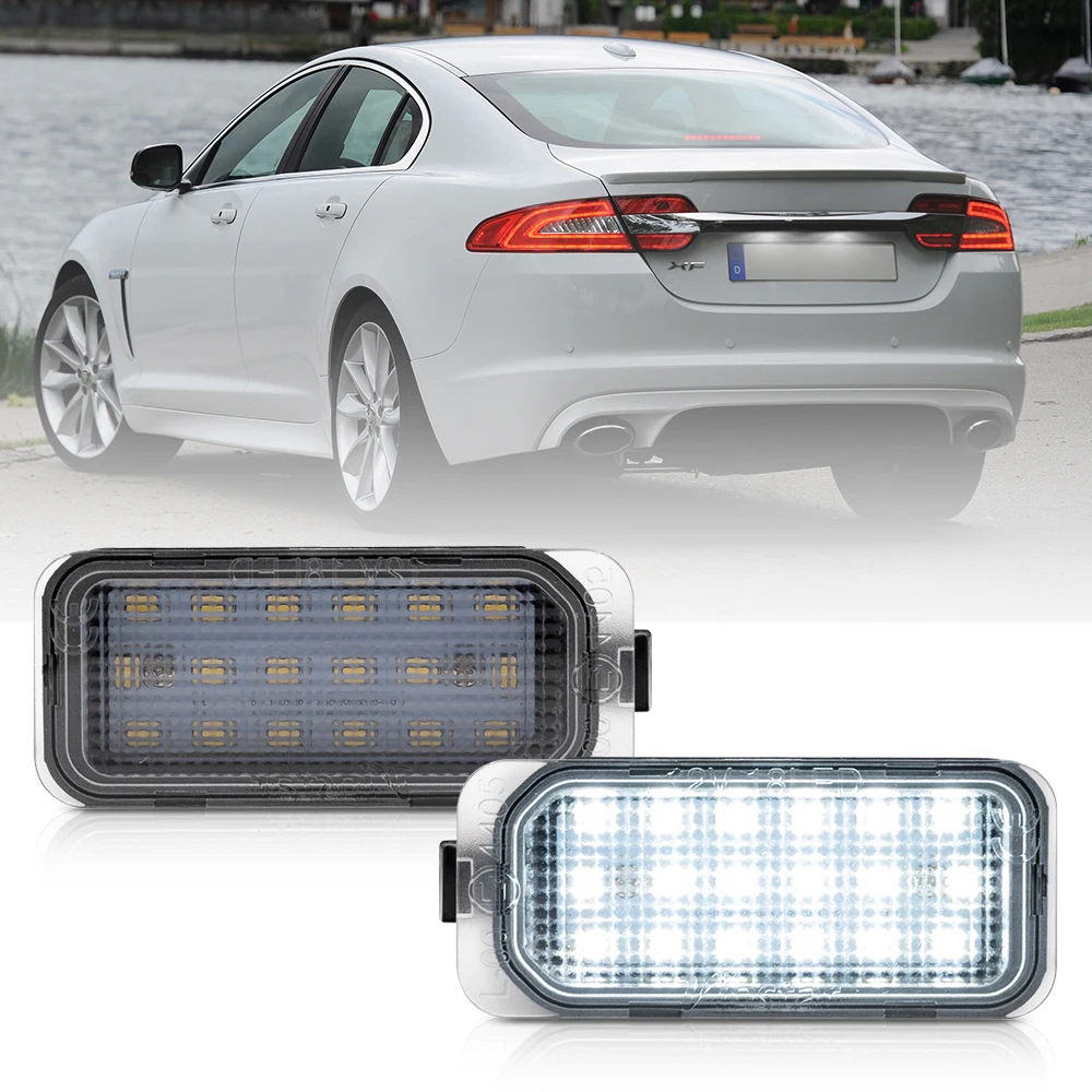 2x LED License Number Plate Light lamp For Ford Fiesta 2008- Focus 2010- S-MAX Mondeo Kuga Galaxy Grand C-Max Jaguar XF/XJ 