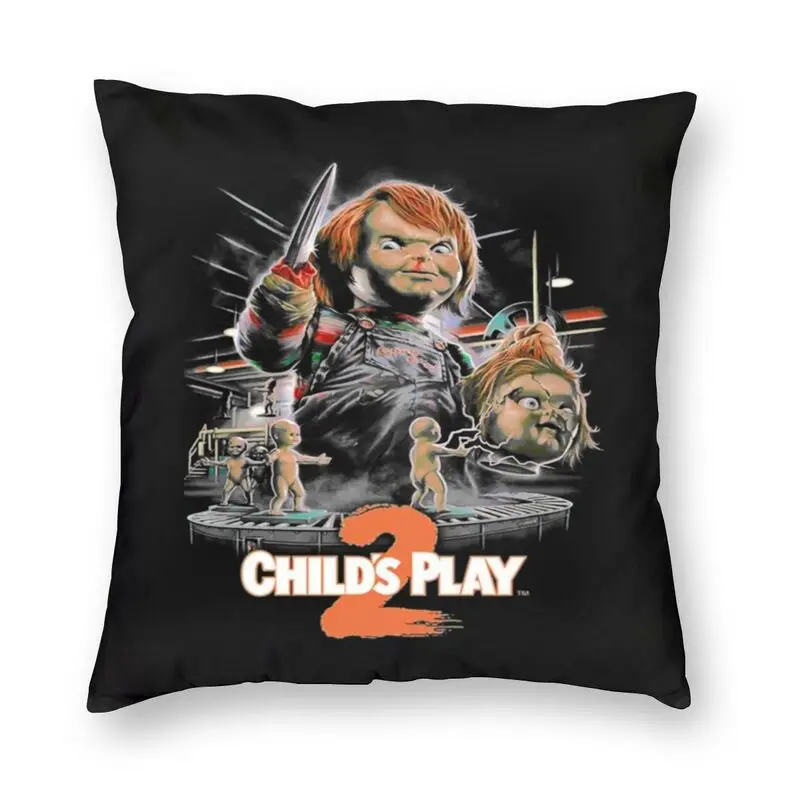 

Horror Movie Childs Play Cushion Cover Sofa Home Decorative Chucky Doll Square Throw Pillow Case 40x40cm