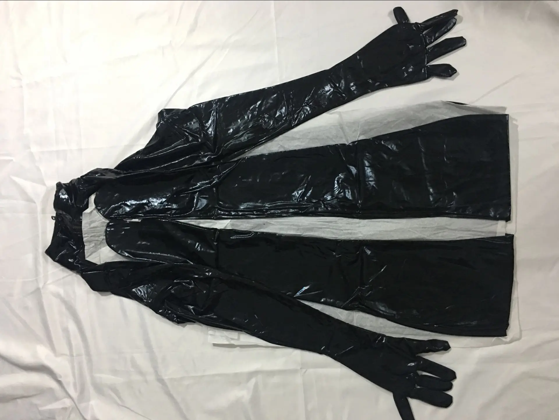 Women Erotic Sexy Lingerie Faux Leather Bodysuit Open Crotch Wet Look Latex Jumpsuit Zentai Catsuit Playsuits Overalls
