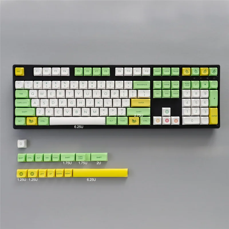 Banana Keycap PBT Fruit Keycap XDA Profile 124 Keys For 61/64/68/75/84/87/96/104/108/980 Mechanical Keyboard