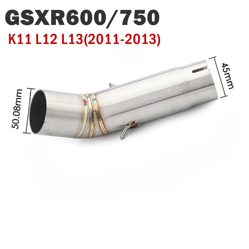 GSXR 600 750 K6/7/8/9/10/11/12/13/14/15 Slip-on Motorcycle Exhaust Middle Link Pipe 51mm Muffler Escape Section Adapter Tube