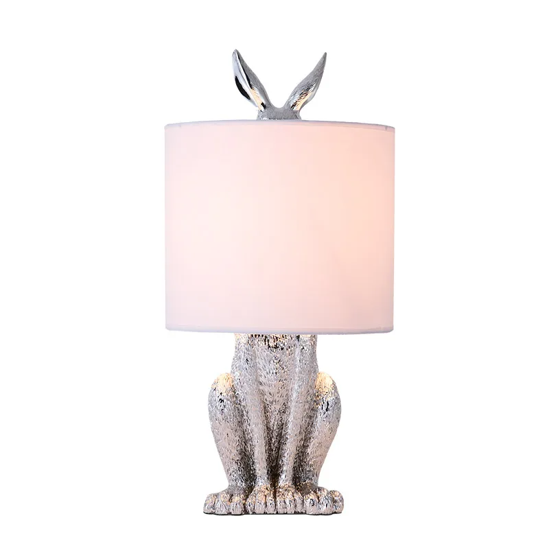 Post-modern Table Lamp Design Table Light Masked Rabbit Desk Lamp Table Tops for Living Room Bedroom Beside Lampshade Home Deco