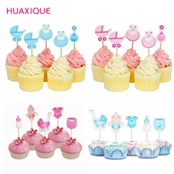 12/18/20pcs Baby Shower Cupcake Toppers Boy Girl It's a Boy It's a Girl Cake Picks Gender Reveal Babyshower Party Supplies