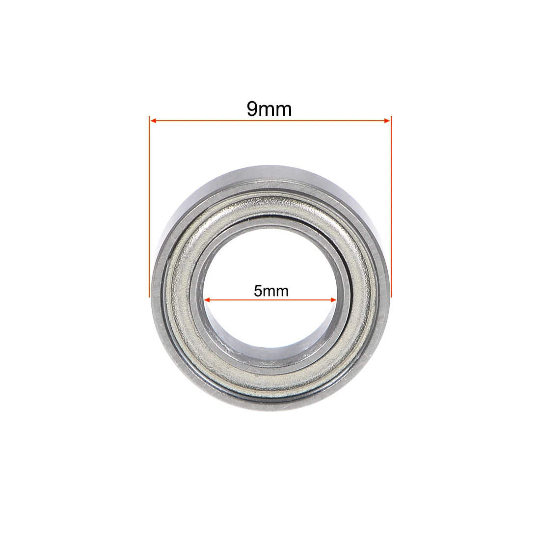 Uxcell MR95ZZ ตลับลูกปืน5มม.X 9มม.X 3มม.ป้องกันเหล็กโครเมี่ยม P6(ABEC3) 2Pcs