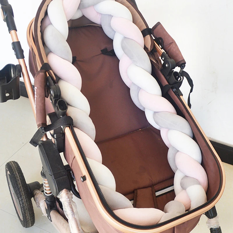 Baby Bumper Bed Braid Knot Pillow Cushion Bumper for Infant Bebe Crib Protector Cot Bumper Baby Stroller Bumper Room Decoration