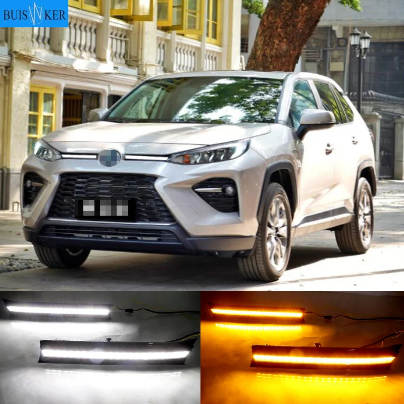 

LED Daytime Running Lights Car Engine Cover Decoration Light Turn Signal Lamp For Toyota Wildlander 2020-2021 And Beyond