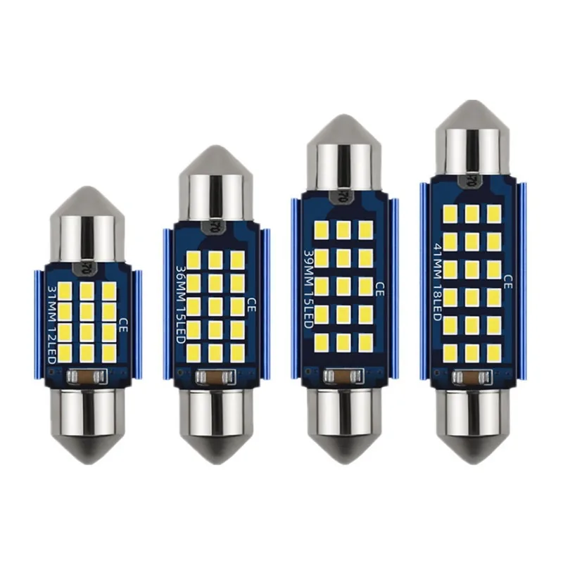 20pcs Festoon C5W C10W CANBUS 31 36 39 41mm Car LED Reading Dome Light Auto Interior Lamp Bulb 12 18SMD 2016 White DC12V