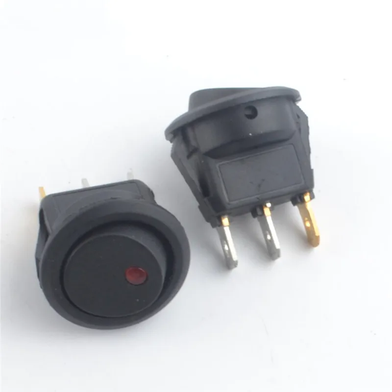 4Pcs  Car 12V / 220V 3 Pin 4 color each  cat\'s eye Round Rocker Dot Boat LED Light Toggle Switch SPST