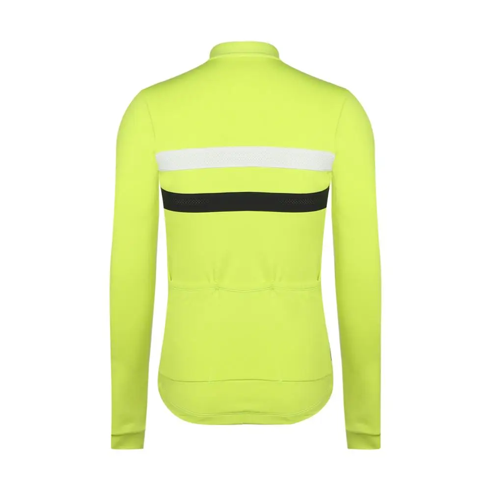 2019 NEW neon yellow Winter Thermal fleece Cycling Jersey with Reflective stripe urban bicycle clothes road mtb thermal  jersey