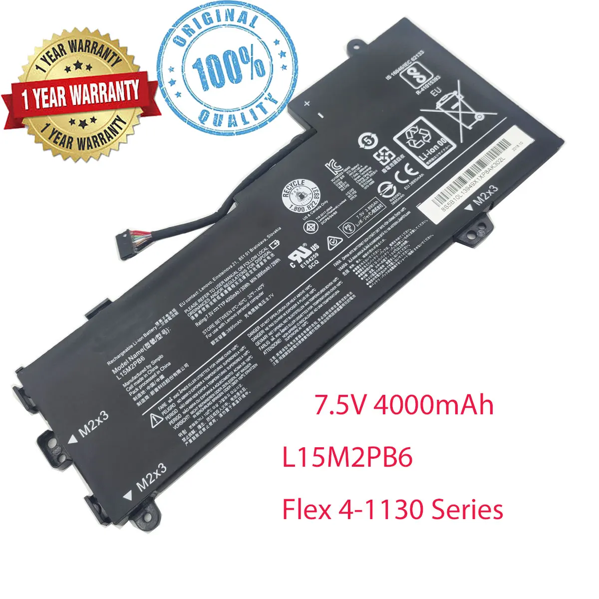 Kualitas Asli L15M2PB6 5B10L13948 Baterai UNTUK Lenovo Yoga310-11IAP-80U2001HPH 80U2006HSP 4-1130 Seri 7.5V 30Wh