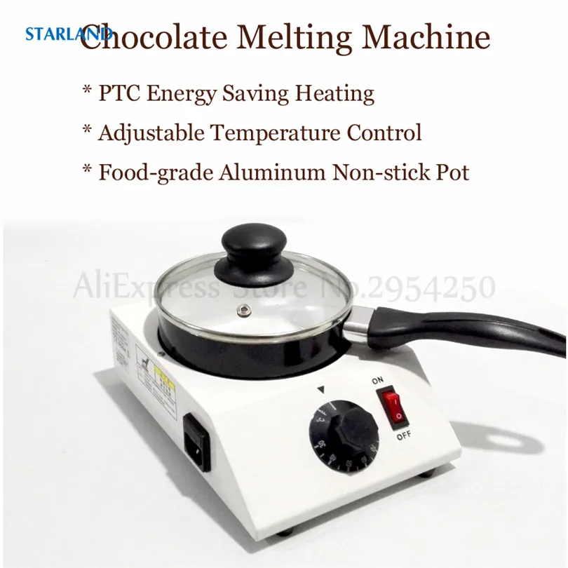 Máquina de derretimento de chocolate elétrica antiaderente único pote de aquecimento de chocolate panela de têmpera cilindro melter pan 220v/110v