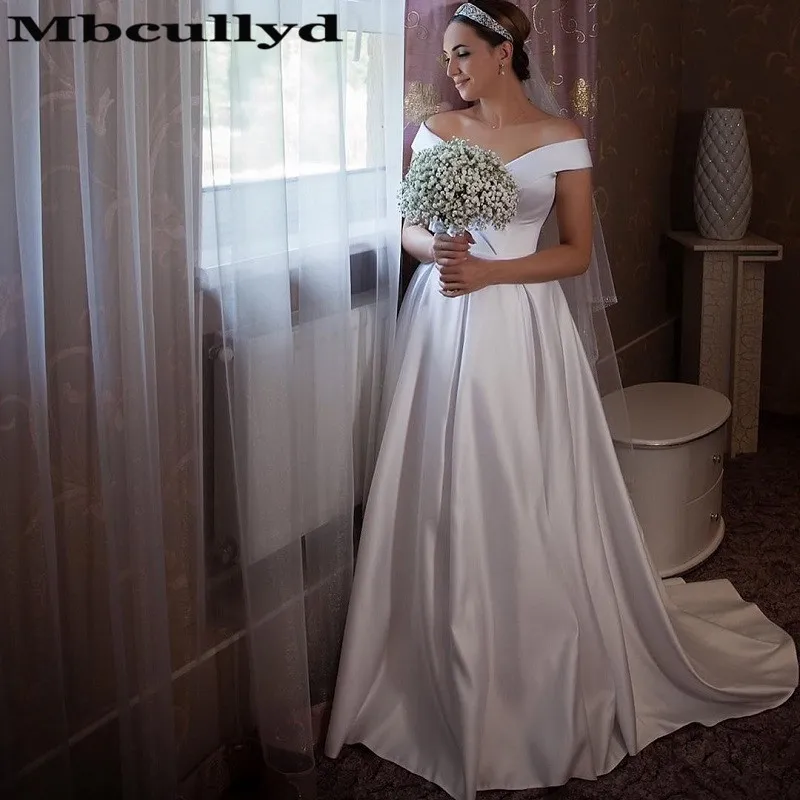 

Mbcullyd Off Shoulder Wedding Dresses Long 2023 Sexy Backless Korea Church Gowns For Women Cheap Plus Size vestidos de novia